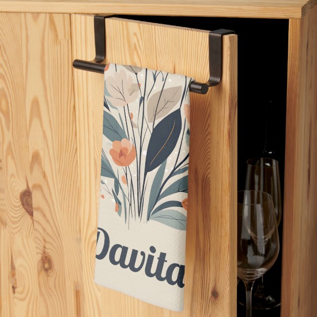 Linge De Cuisine Dessin floral Boho (Pliage en tiers)