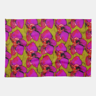Linge De Cuisine Dessin floral magenta