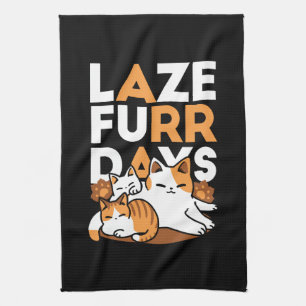 Linge De Cuisine Détendez-vous Art Chat - 'Laze Furr Days' pour les