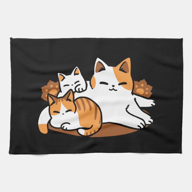 Linge De Cuisine Détendez-vous Art Chat - 'Laze Furr Days' pour les (Horizontal)
