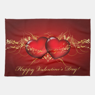 Linge De Cuisine Deux cœurs Joyeuse Saint-Valentin