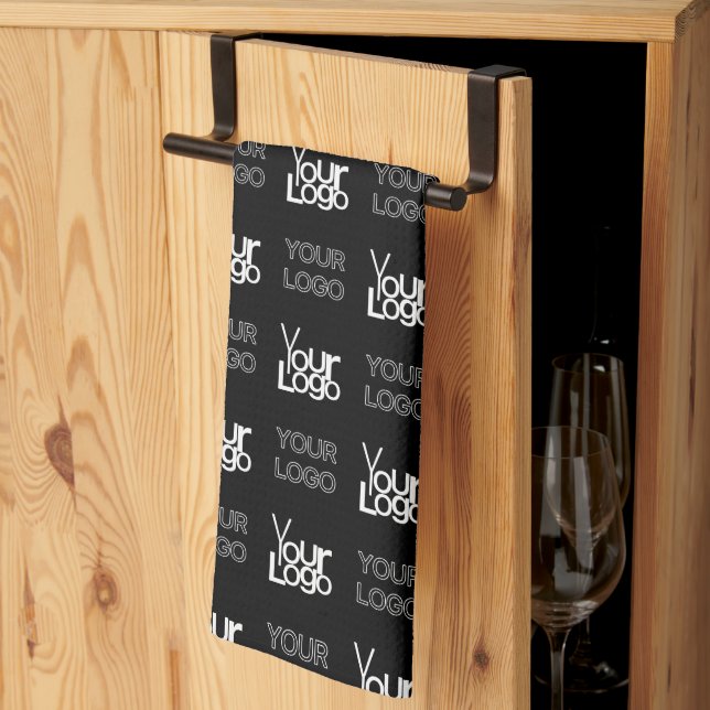 Linge De Cuisine Deux logos ou images Motif répétitif (Pliage en tiers)