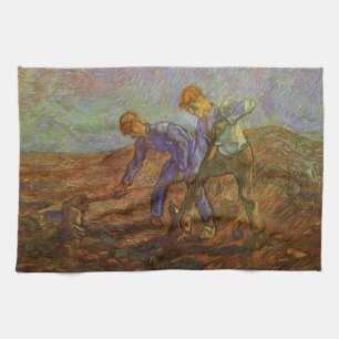 Linge De Cuisine Deux paysans creusant par Vincent van Gogh