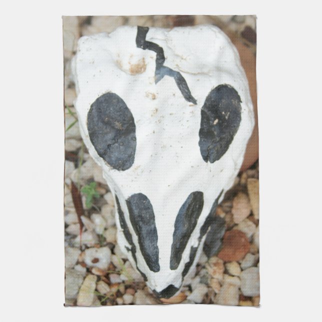 Linge De Cuisine dia de los muertos crâne peint (Vertical)
