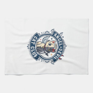 Linge De Cuisine Diable Ange Chat Idée Cadeau pour Maman Chat - Dia