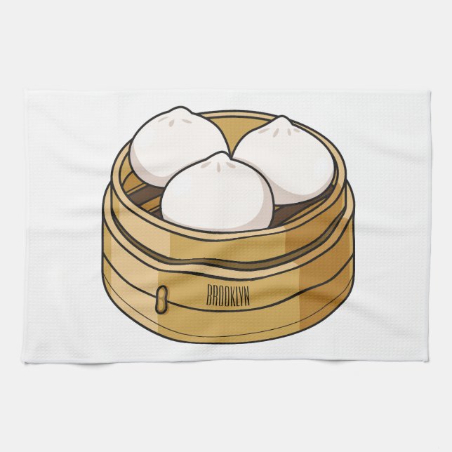 Linge De Cuisine Dim sum dessin animé (Horizontal)