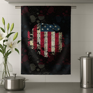 Linge De Cuisine Dinde de Thanksgiving avec drapeau américain