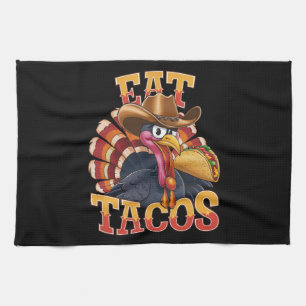 Linge De Cuisine Dinde de Thanksgiving Manger des Tacos  Drôle Mexi