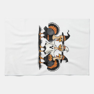 Linge De Cuisine Dinde Halloween Boo, dinde de Thanksgiving, épouva
