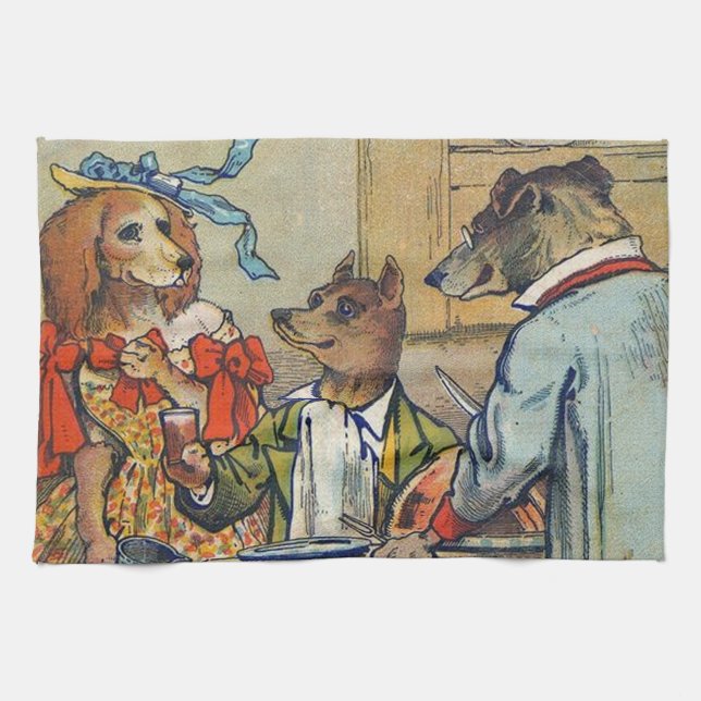 Linge De Cuisine Dîner de chien victorien Dress Doggy (Horizontal)