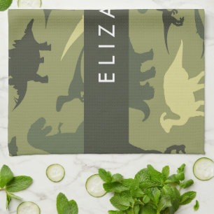 Linge De Cuisine Dinosaure Motif, Dinosaur Silhouette, Votre Nom