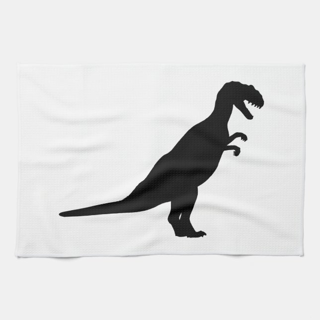 Linge De Cuisine Dinosaure noir (Horizontal)