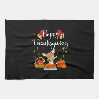 Linge De Cuisine Dog Turkey Happy Thanksgiving