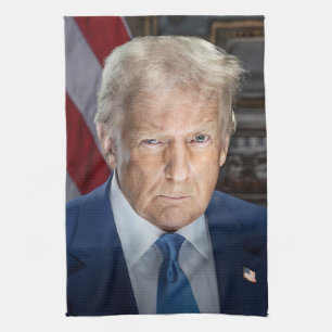 Linge De Cuisine Donald Trump 2025 Portrait du président américain