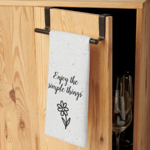 Linge De Cuisine Doodle Daisy et Citation sur Terrazzo
