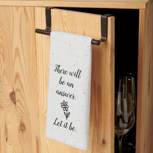 Linge De Cuisine Doodle Daisy et Citation sur Terrazzo (Pliage en tiers)