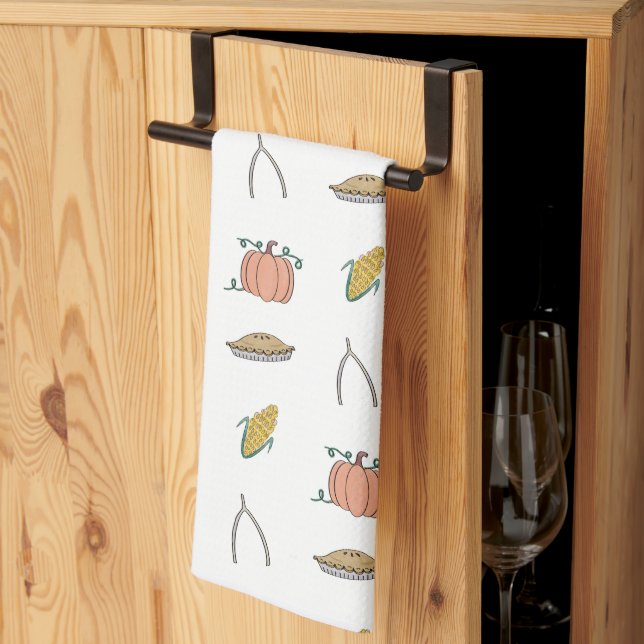 Linge De Cuisine Doodle de récolte d'automne joli Thanksgiving (Pliage en tiers)