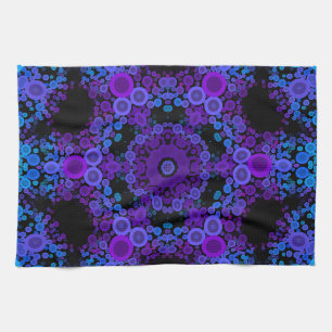 Linge De Cuisine Dot Mandala Flower bleu et violet