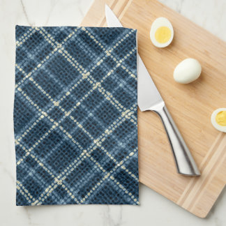 Linge De Cuisine Dotted checkered pattern. Gray-blue.