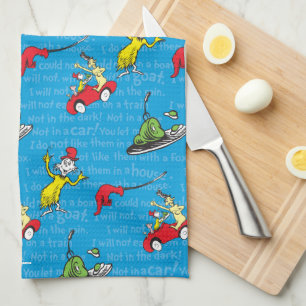 Linge De Cuisine Dr. Seuss   modèle de livre d'histoires d'œufs ver