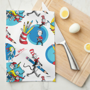 Linge De Cuisine Dr. Seuss   Personnages avec des crayons motif