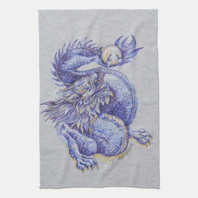 Linge De Cuisine Dragon bleu (Vertical)