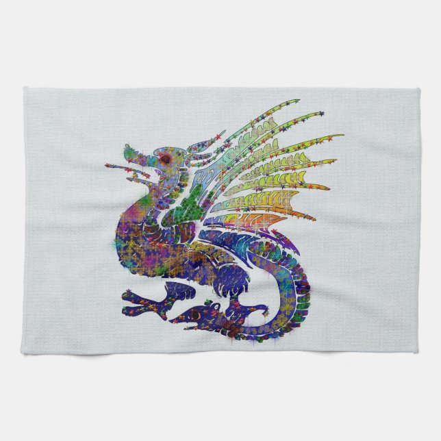 Linge De Cuisine Dragon orné de bijoux (Horizontal)