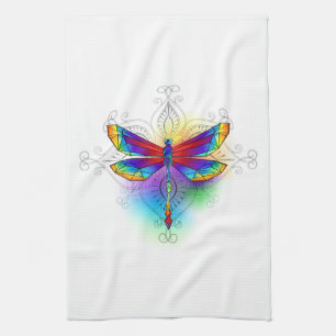 Linge De Cuisine Dragonfly en arc-en-ciel