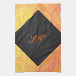 Linge De Cuisine Dragons Oeil orange et noir Monogramme