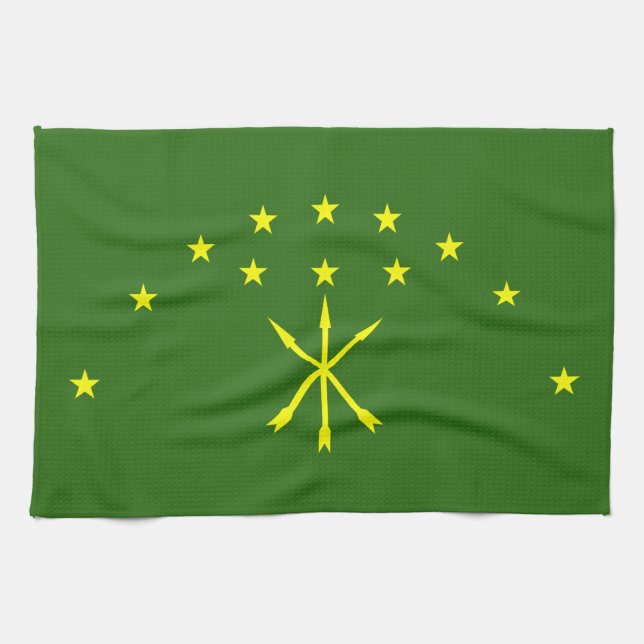 Linge De Cuisine Drapeau Adygea patriotique (Horizontal)