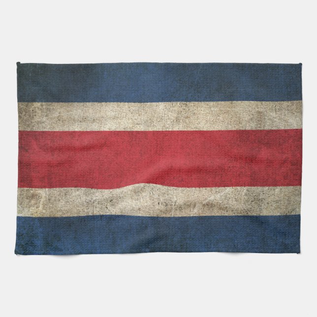 Linge De Cuisine Drapeau affligé par cru du Costa Rica (Horizontal)