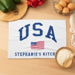 Linge De Cuisine Drapeau américain de la fête de l'indépendance pat