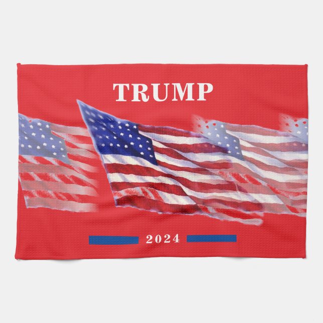 Linge De Cuisine Drapeau américain Donald Trump 2024 (Horizontal)