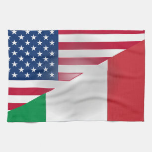 Linge De Cuisine Drapeau américain italien 16" de tissu x 24"