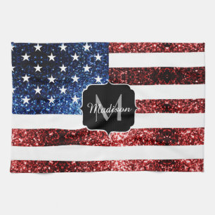 Linge De Cuisine Drapeau américain rouge bleu étincelles parties sc
