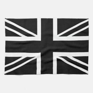 Linge De Cuisine Drapeau BLack & White Classic Union Jack British (