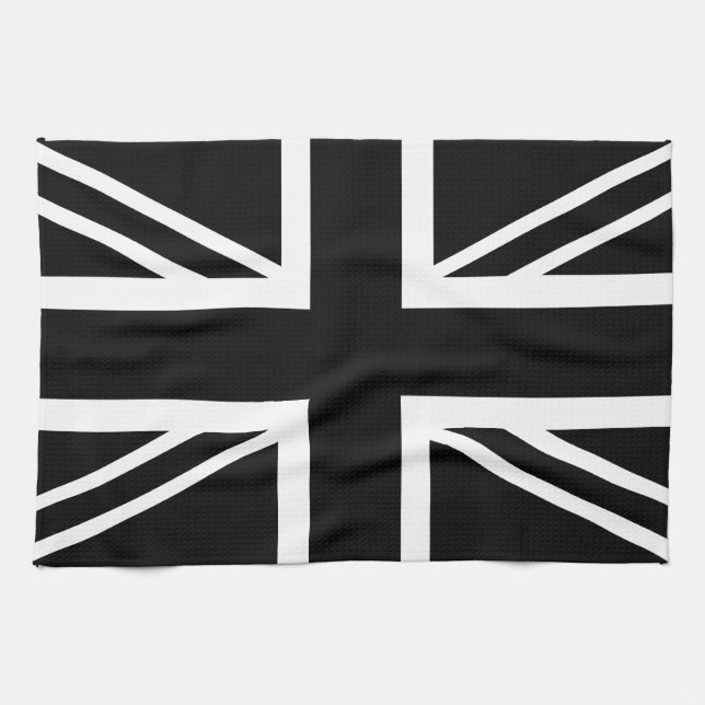 Linge De Cuisine Drapeau BLack & White Classic Union Jack British ( (Horizontal)