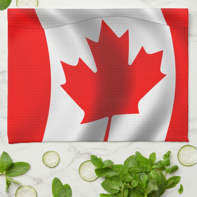 Linge De Cuisine Drapeau canadien (Plié)