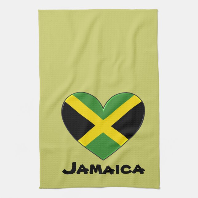 Linge De Cuisine Drapeau cardiaque jamaïcain (Vertical)