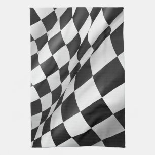 Linge De Cuisine Drapeau Checkered 16" de tissu x 24"