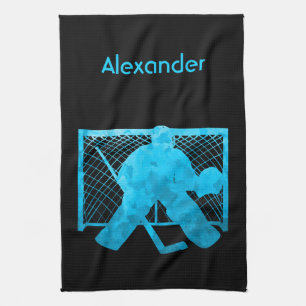Linge De Cuisine Drapeau de hockey sur glace gardien de but turquoi