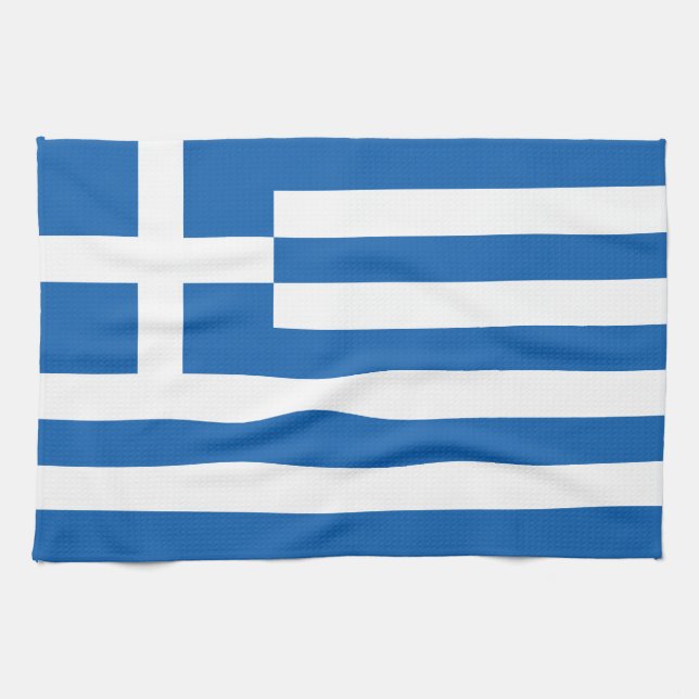 Linge De Cuisine Drapeau de la Grèce (Horizontal)