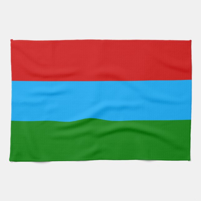 Linge De Cuisine Drapeau de la République de Karelia (Horizontal)