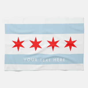 Linge De Cuisine Drapeau de la ville de Chicago personnalisé cadeau