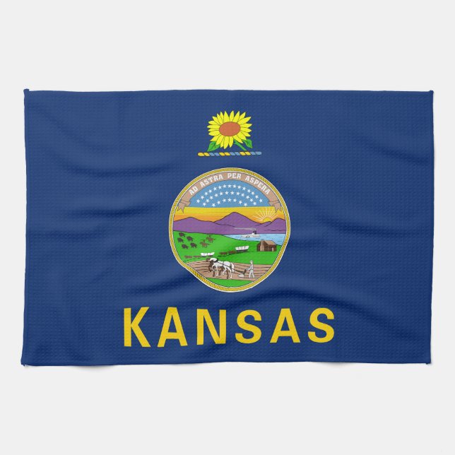 Linge De Cuisine Drapeau de l'État du Kansas (Horizontal)