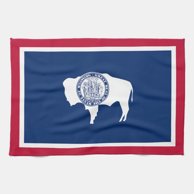 Linge De Cuisine Drapeau de l'État du Wyoming (Horizontal)
