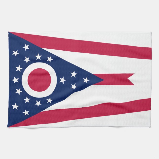 Linge De Cuisine Drapeau de l'Ohio (Horizontal)