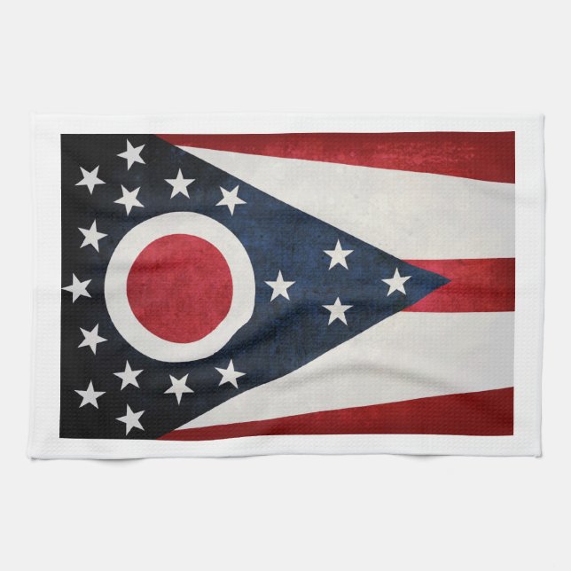 Linge De Cuisine Drapeau de l'Ohio (Horizontal)