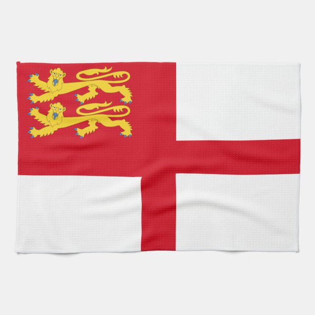 Linge De Cuisine Drapeau de Sercq (Horizontal)