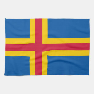 Linge De Cuisine Drapeau des îles Åland patriotiques
